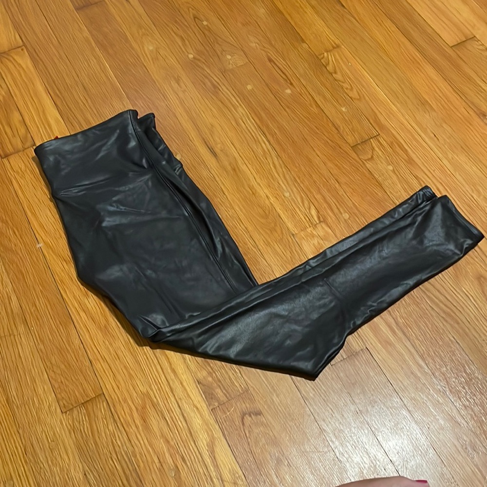 Spanx Faux Leather Leggings- Petite Large